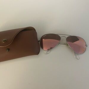 RAYBAN AVIATOR FLASH LENSES Pink and Silver